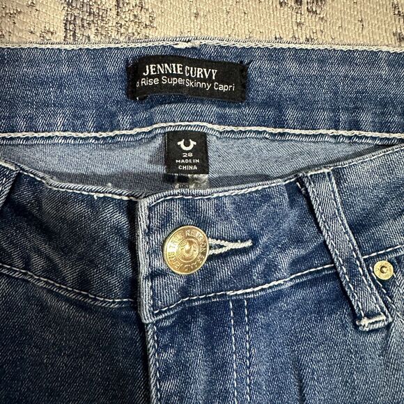 NWT True Religion Women Jeans 28 Jennie Crystal Viper Mid Rise Curvy Skinny $179 - Picture 8 of 13